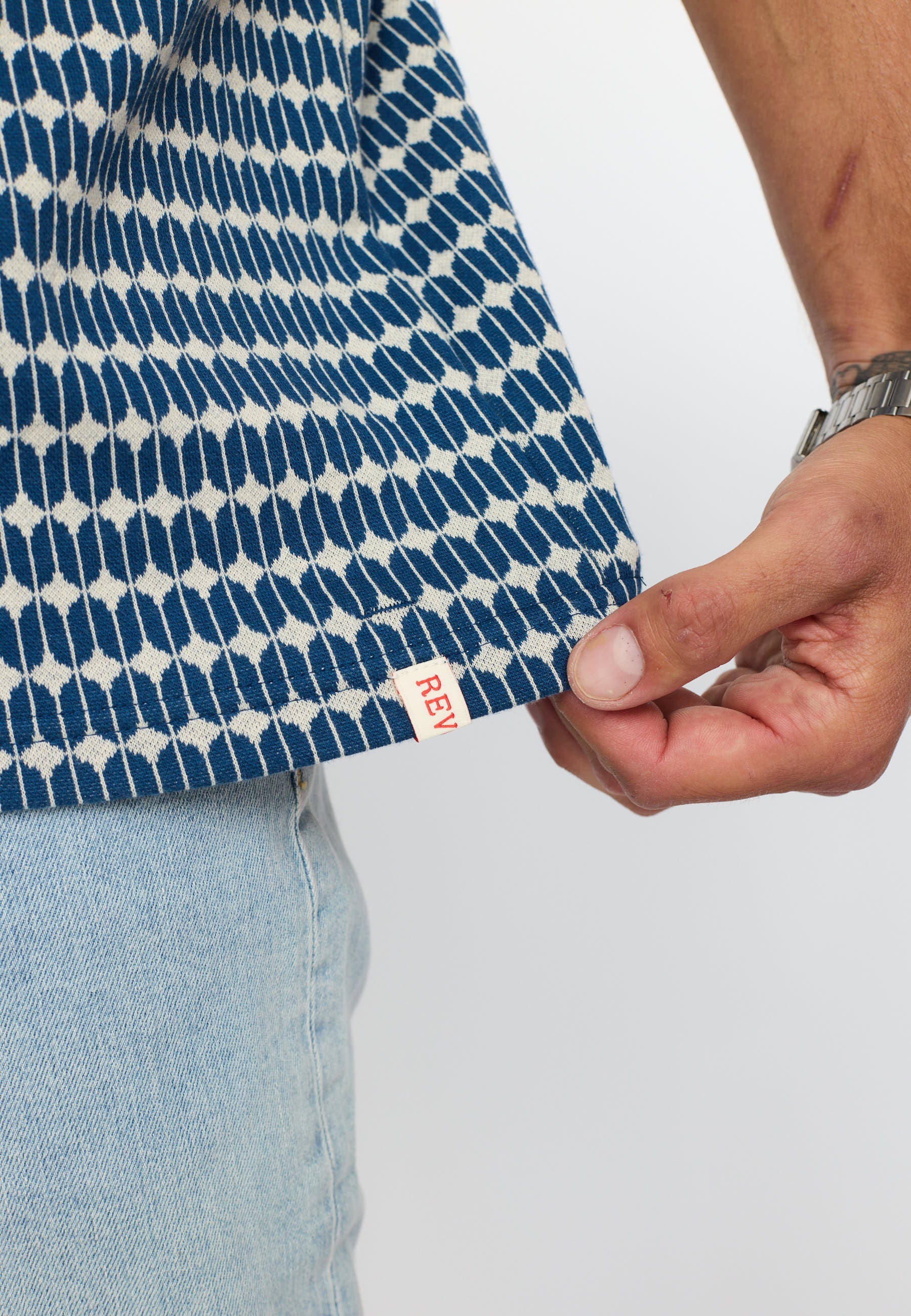 REVOLUTION Jaquard Polo - Navy Blue - FREESTYLE LLORET