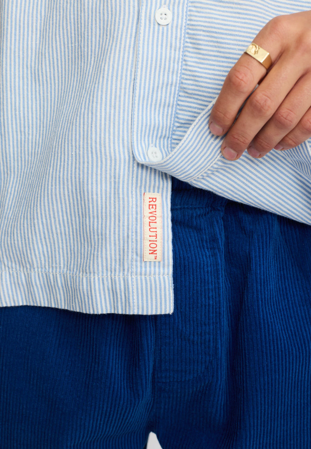 REVOLUTION Oversize Short-sleeved Shirt - Stripes Blue - FREESTYLE LLORET