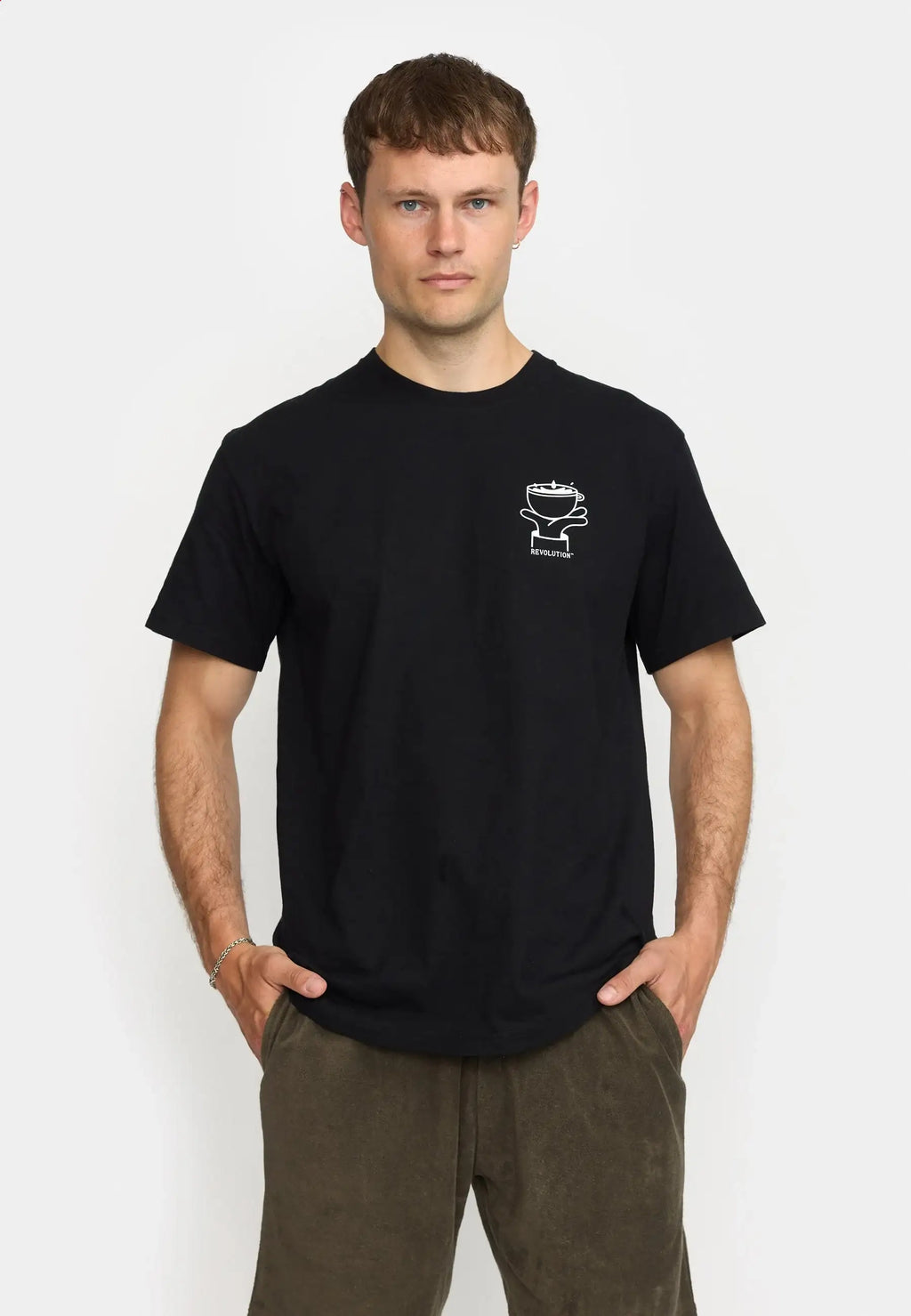REVOLUTION 1394 ROA COFFE SS TEE - Black - FREESTYLE LLORET