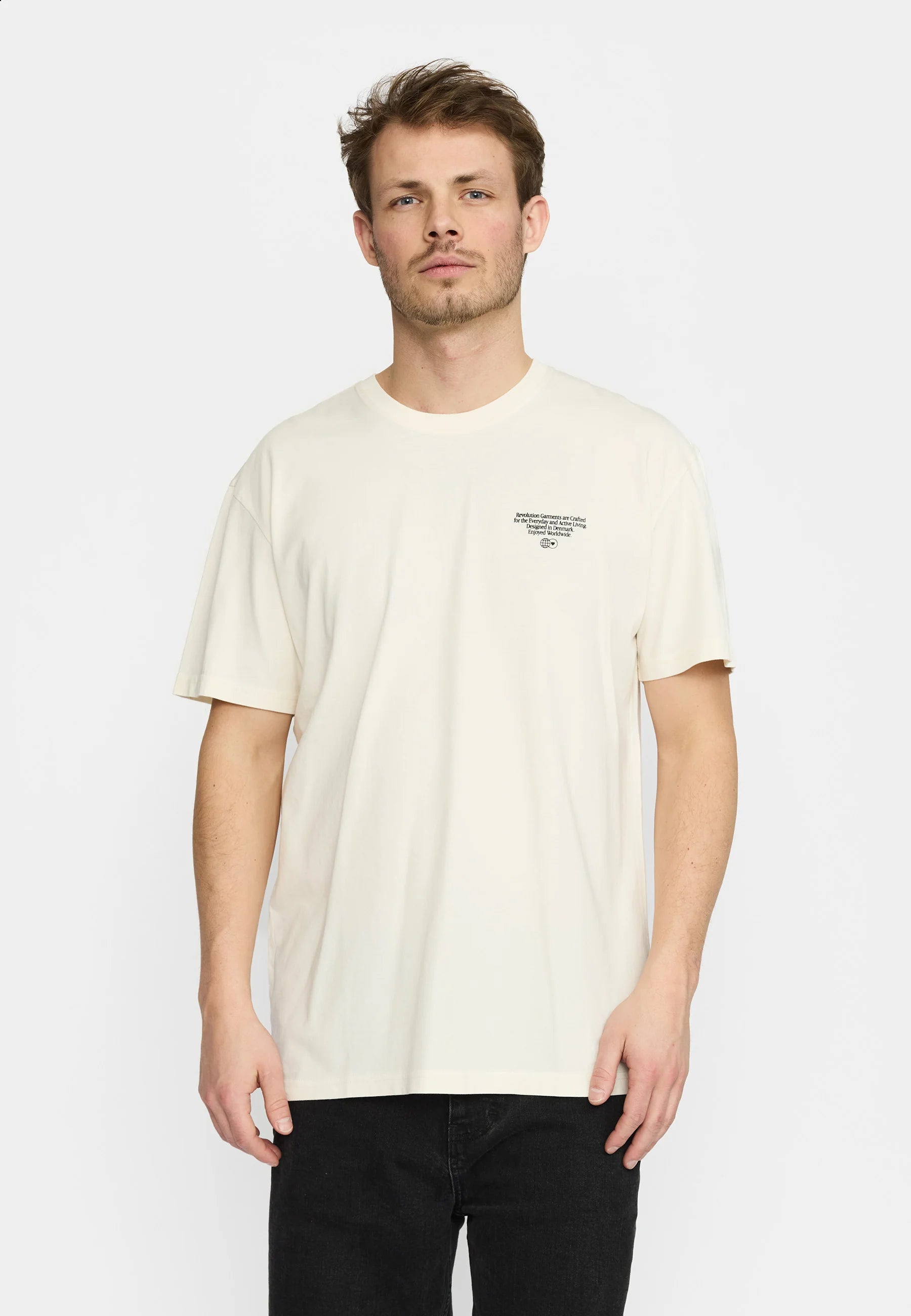 REVOLUTION 1435 Print SS TEE - Off White - FREESTYLE LLORET