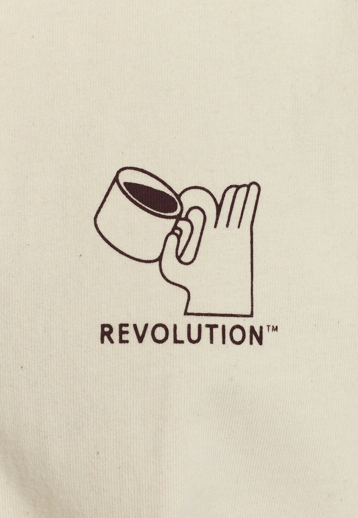 REVOLUTION Printed Coffe SS-tee - OffWhite