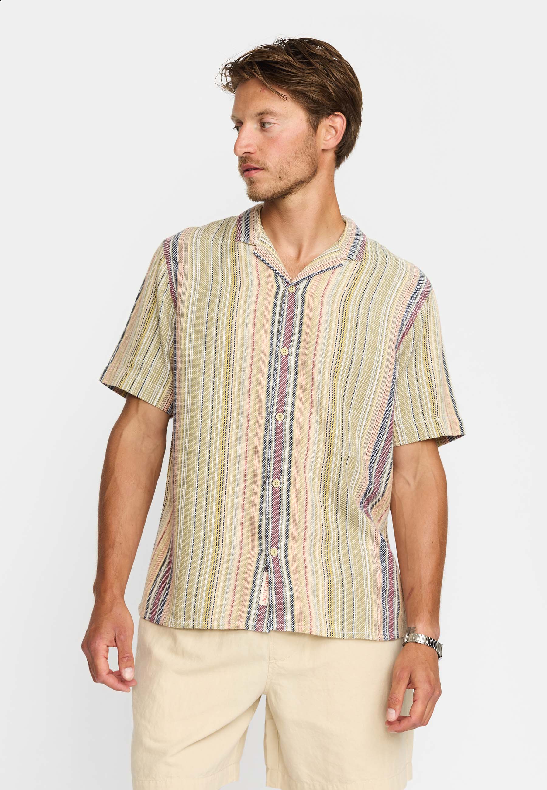 REVOLUTION Short-sleeved Cuban Shirt - Army - FREESTYLE LLORET