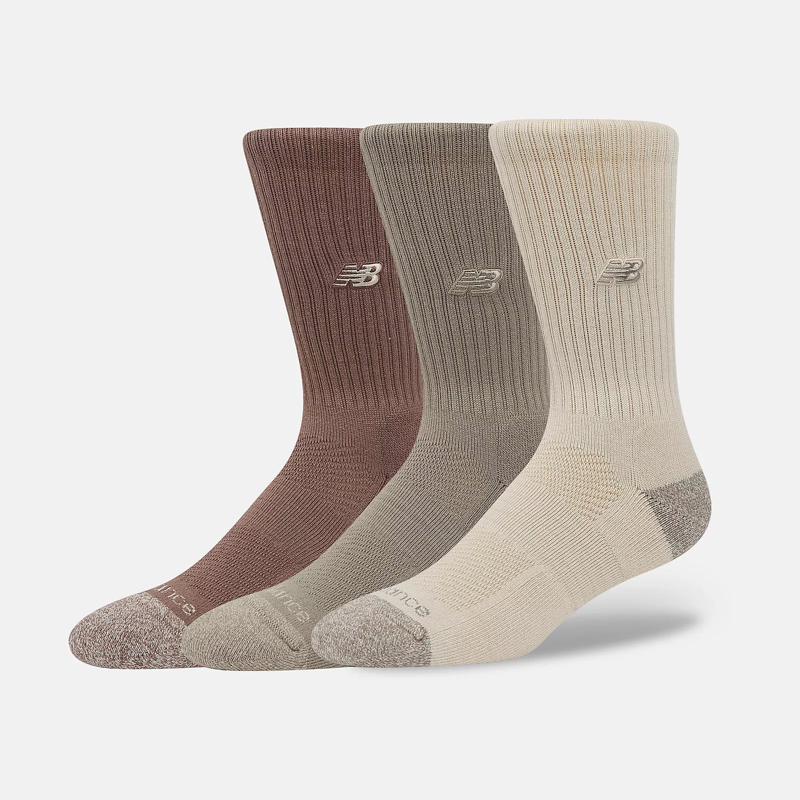 NEW BALANCE Active Premium Crew SOCK 3 Pack - Linen Arid Stone