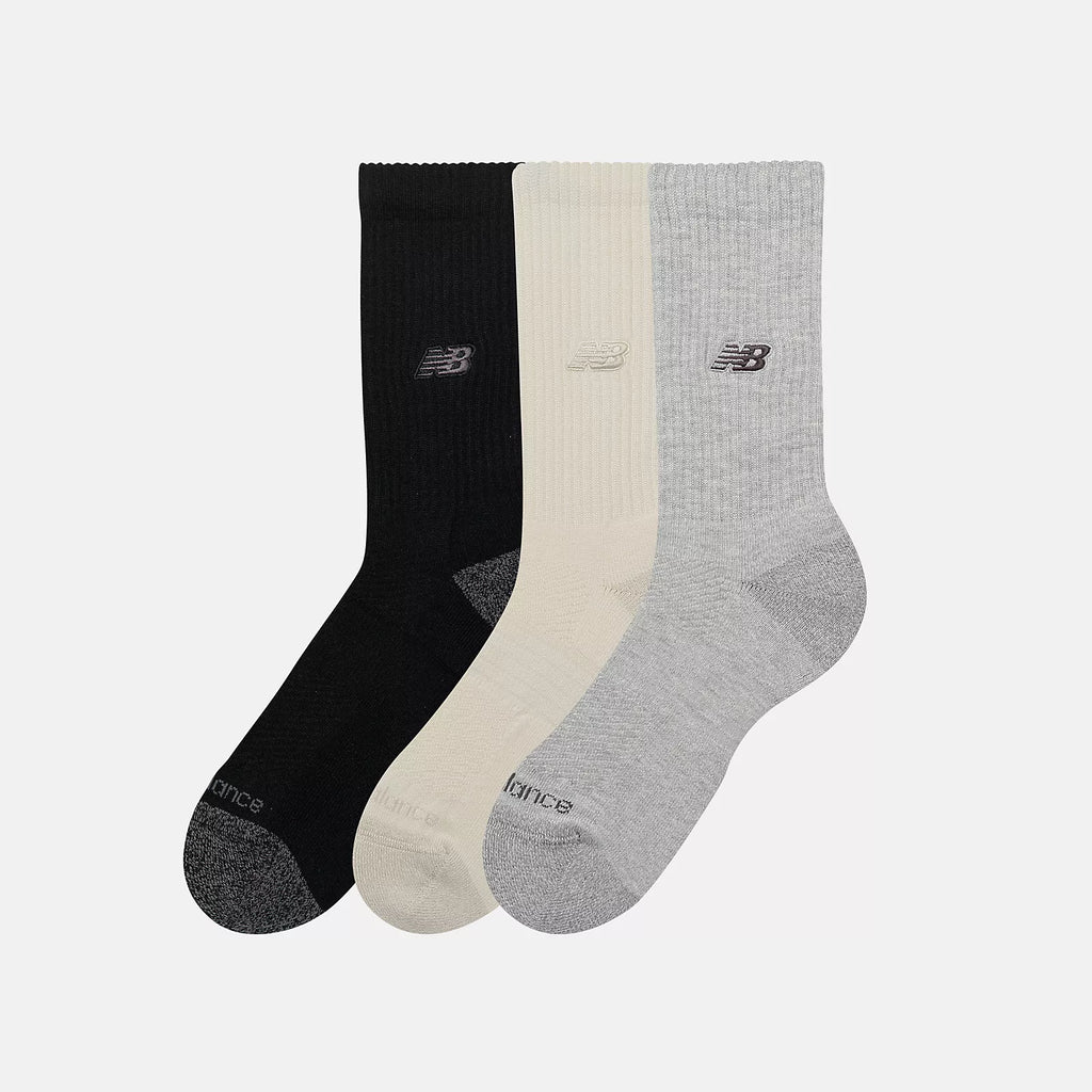 NEW BALANCE Active Premium Crew SOCK 3 Pack - Black/Grey/Beige - FREESTYLE LLORET