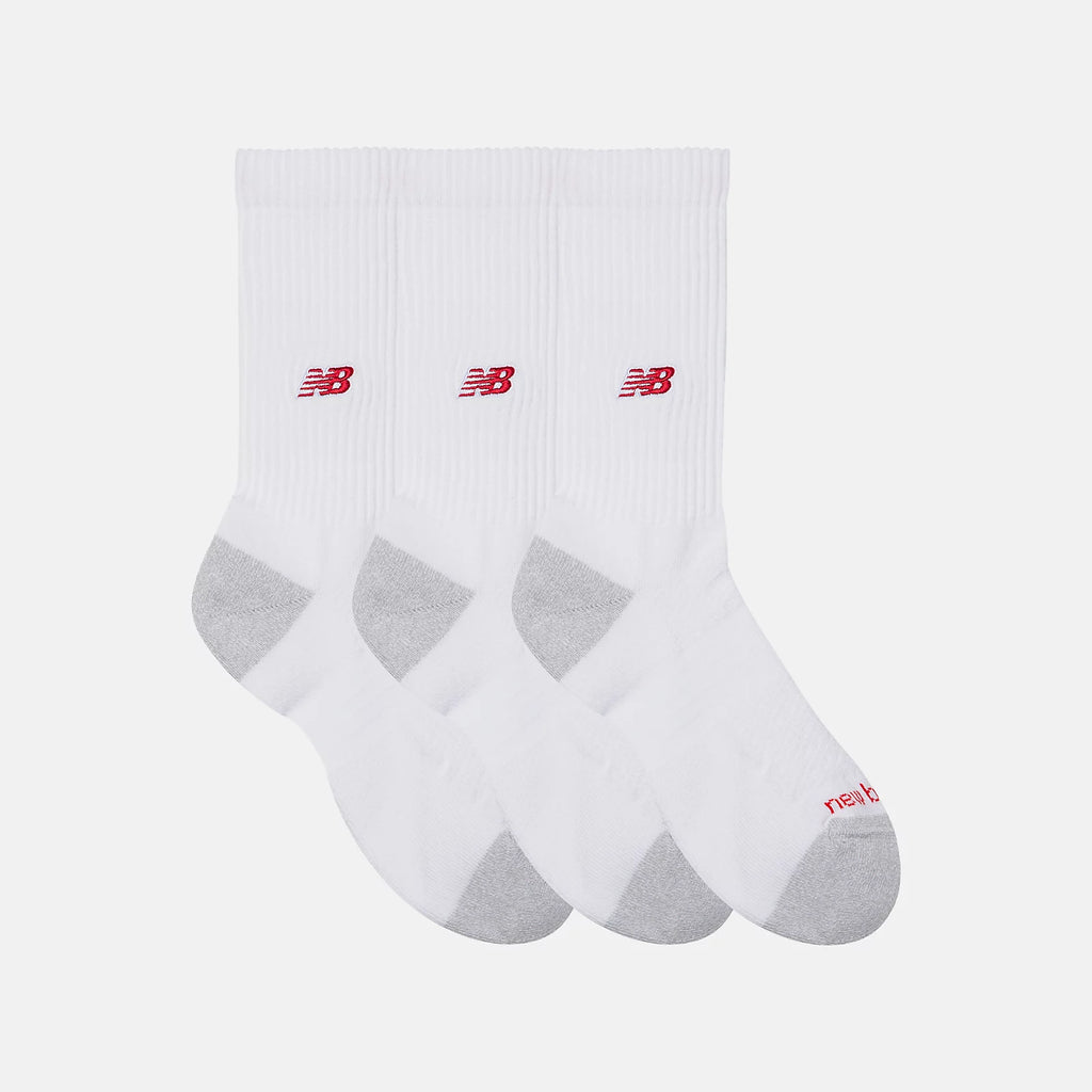 NEW BALANCE Active Premium Crew SOCK 3 Pack - White