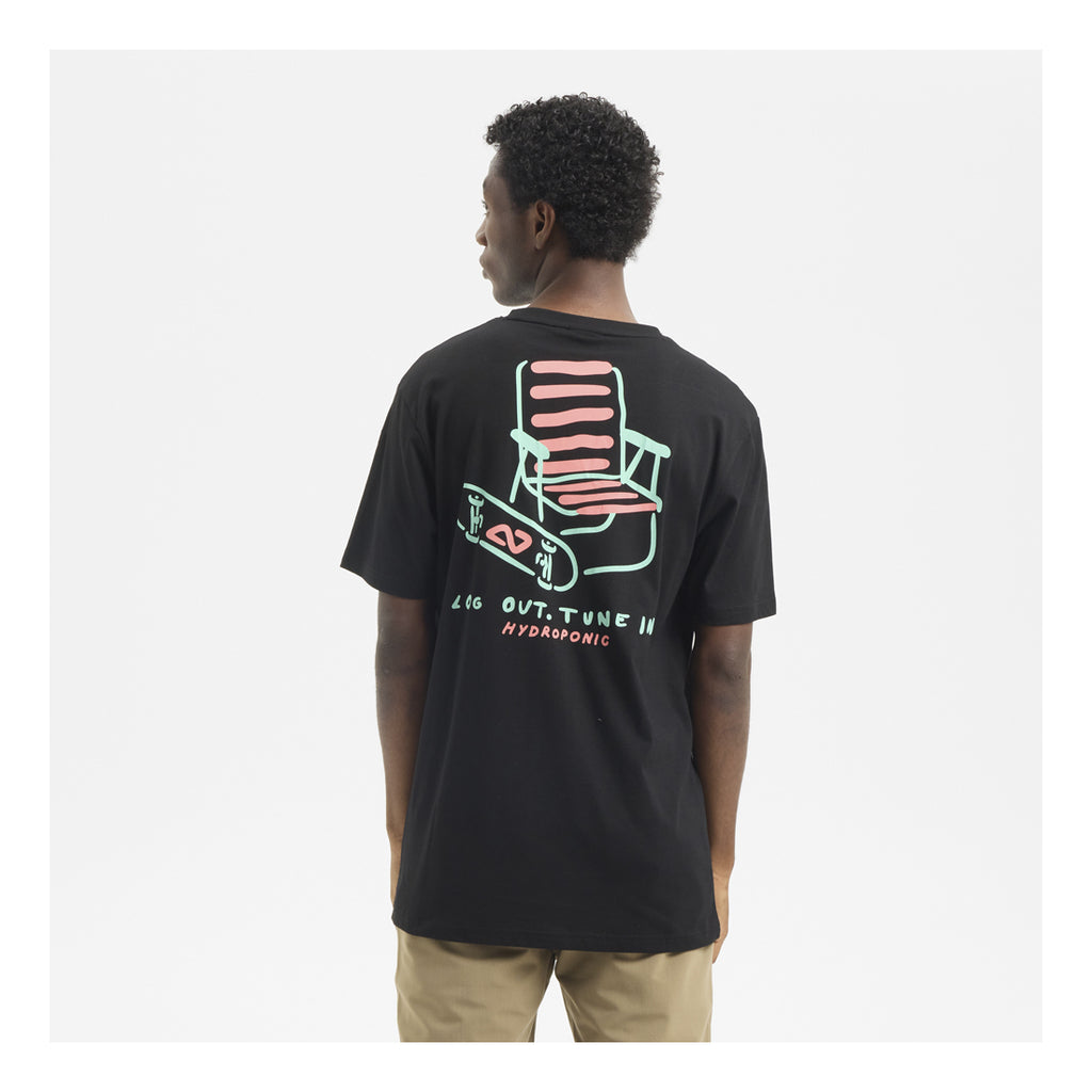 HYDROPONIC Log Out SS Tee - Black