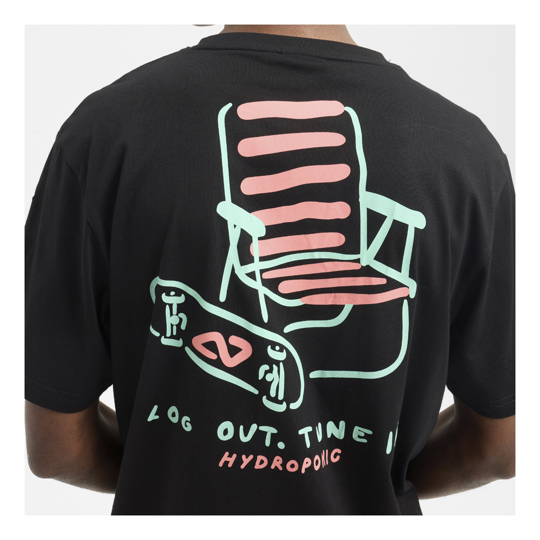 HYDROPONIC Log Out SS Tee - Black