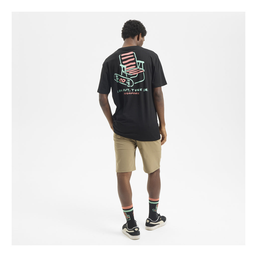 HYDROPONIC Log Out SS Tee - Black