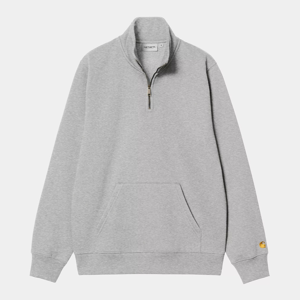 CARHARTT WIP Chase Neck Zip Sweatshirt - Grey Heather Gold
