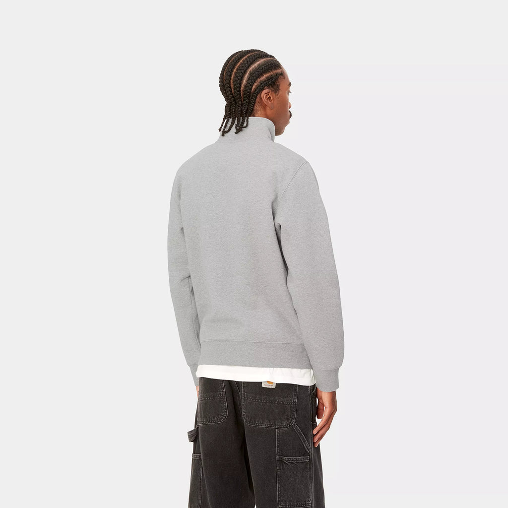 CARHARTT WIP Chase Neck Zip Sweatshirt - Grey Heather Gold