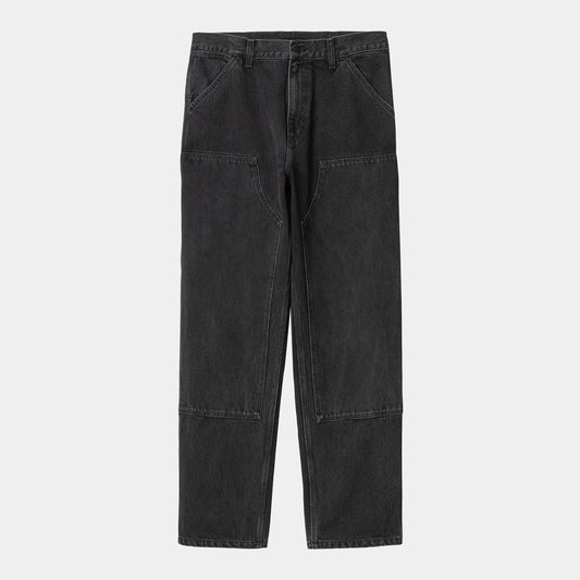 CARHARTT DOUBLE KNEE PANT - Black Stone Washed