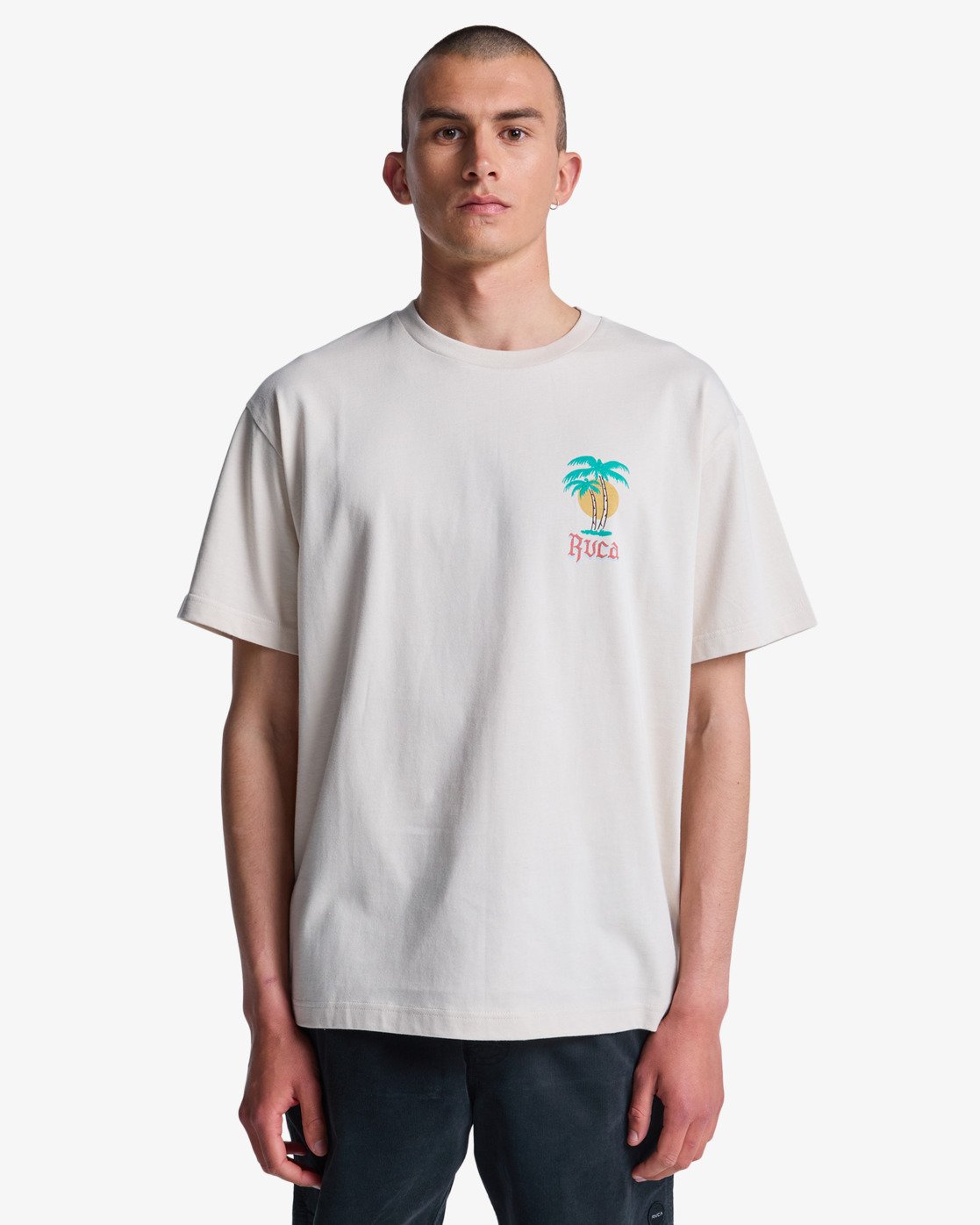 RVCA Frond Mural SS TEE - Moonbeam - FREESTYLE LLORET