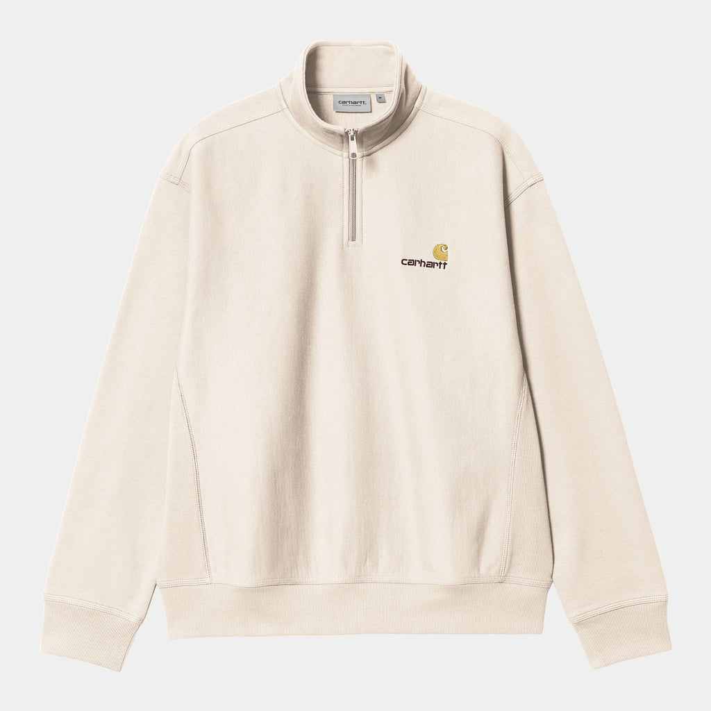 CARHARTT WIP Half Zip American Script Sweat - Moonbeam