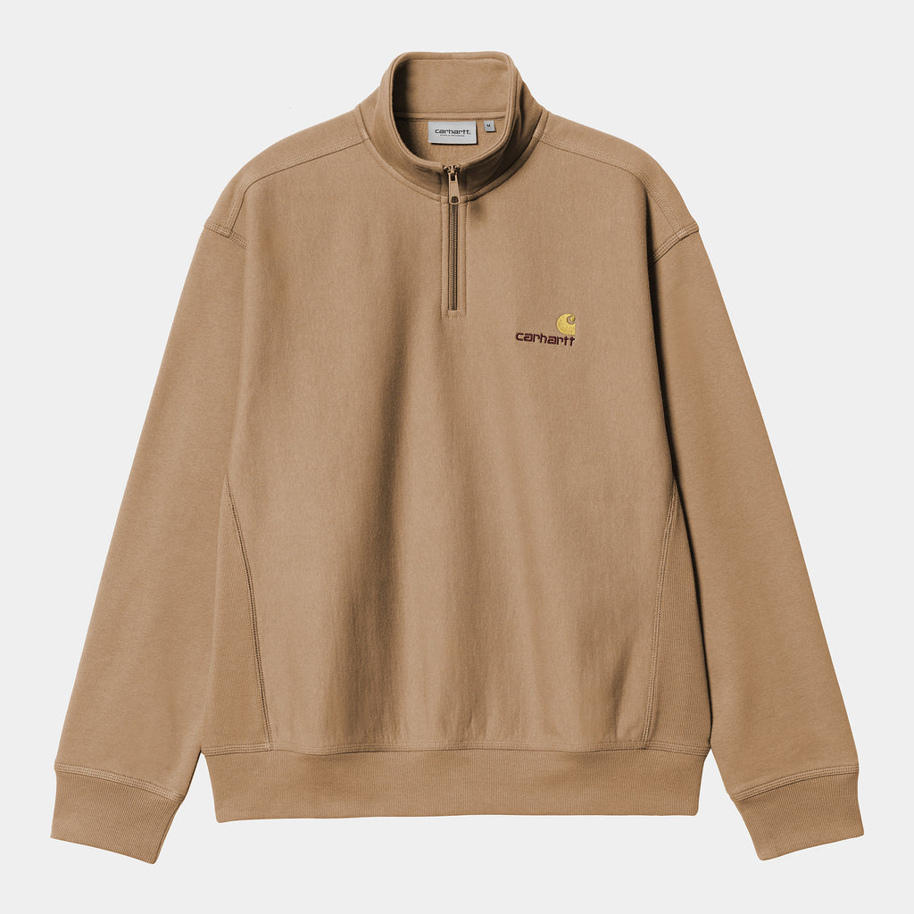CARHARTT WIP Half Zip American Script Sweat - Peanut