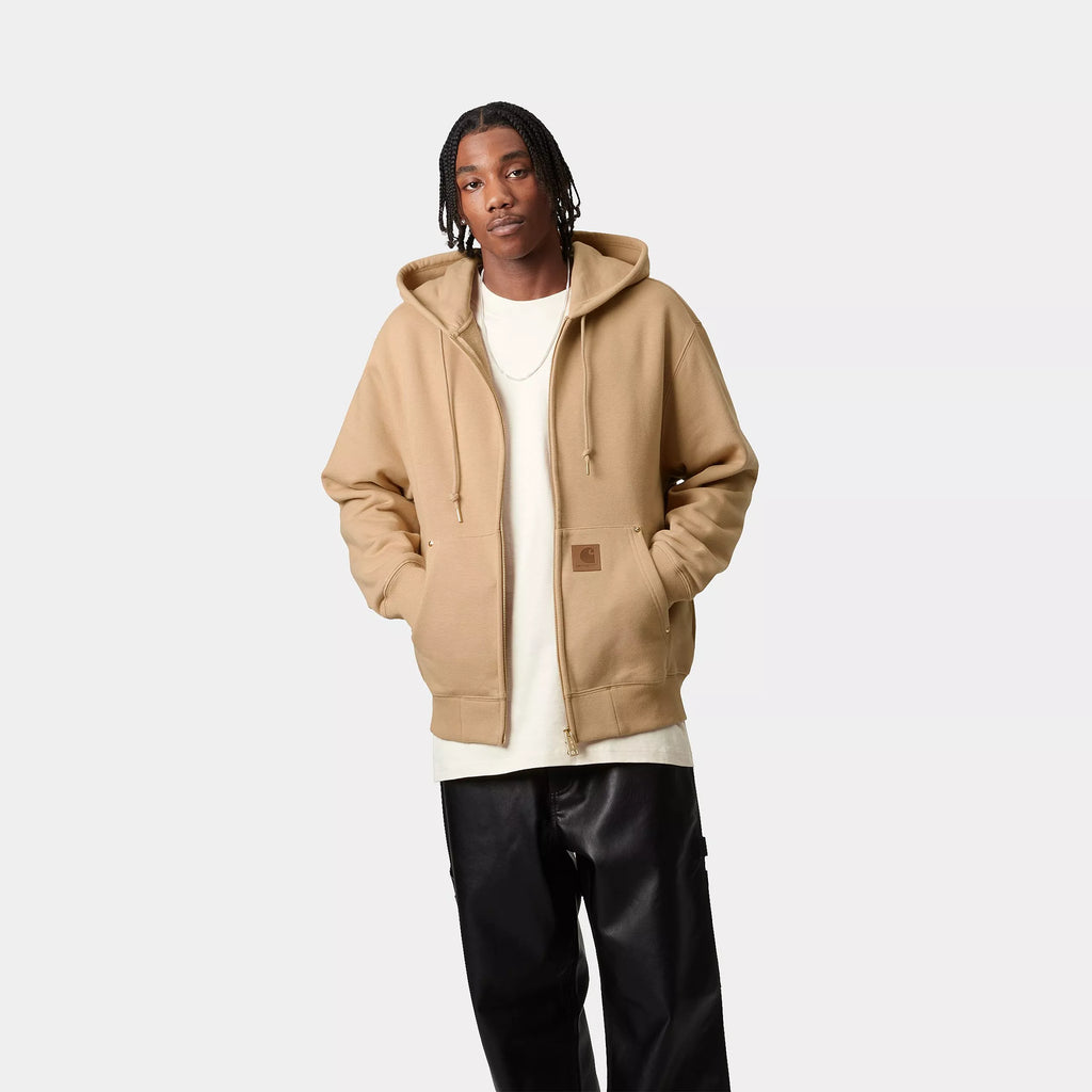 CARHARTT WIP Hooded Eldon Sweat Jacket - Dusty Hamilton Brown