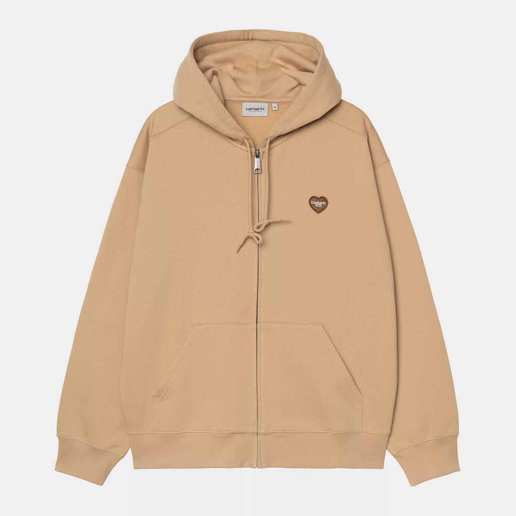 CARHARTT WIP Hooded Heart II Hartt Sweat Jacket - Dusty H Brown