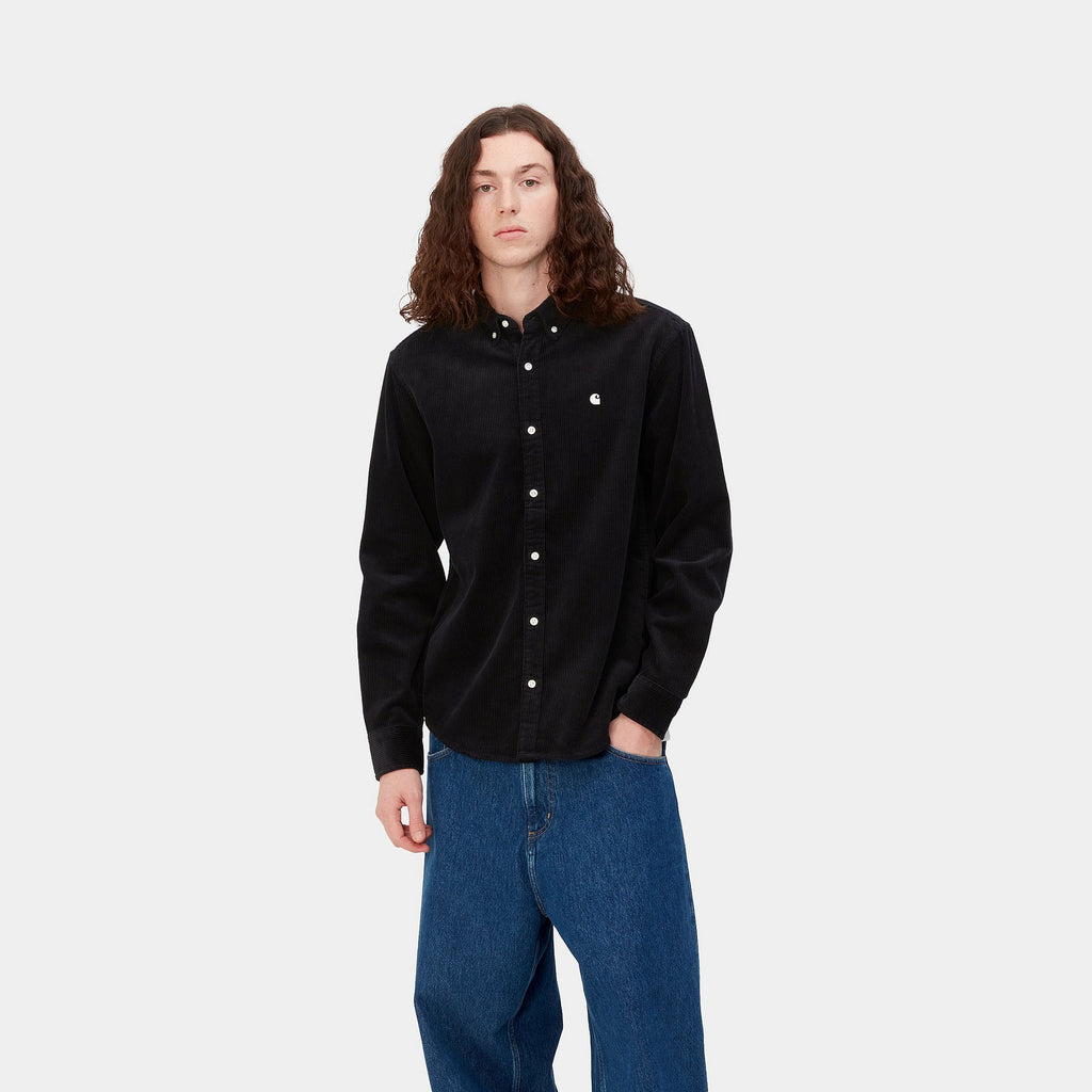 CARHARTT WIP L/S MADISON CORD SHIRT - BLACK