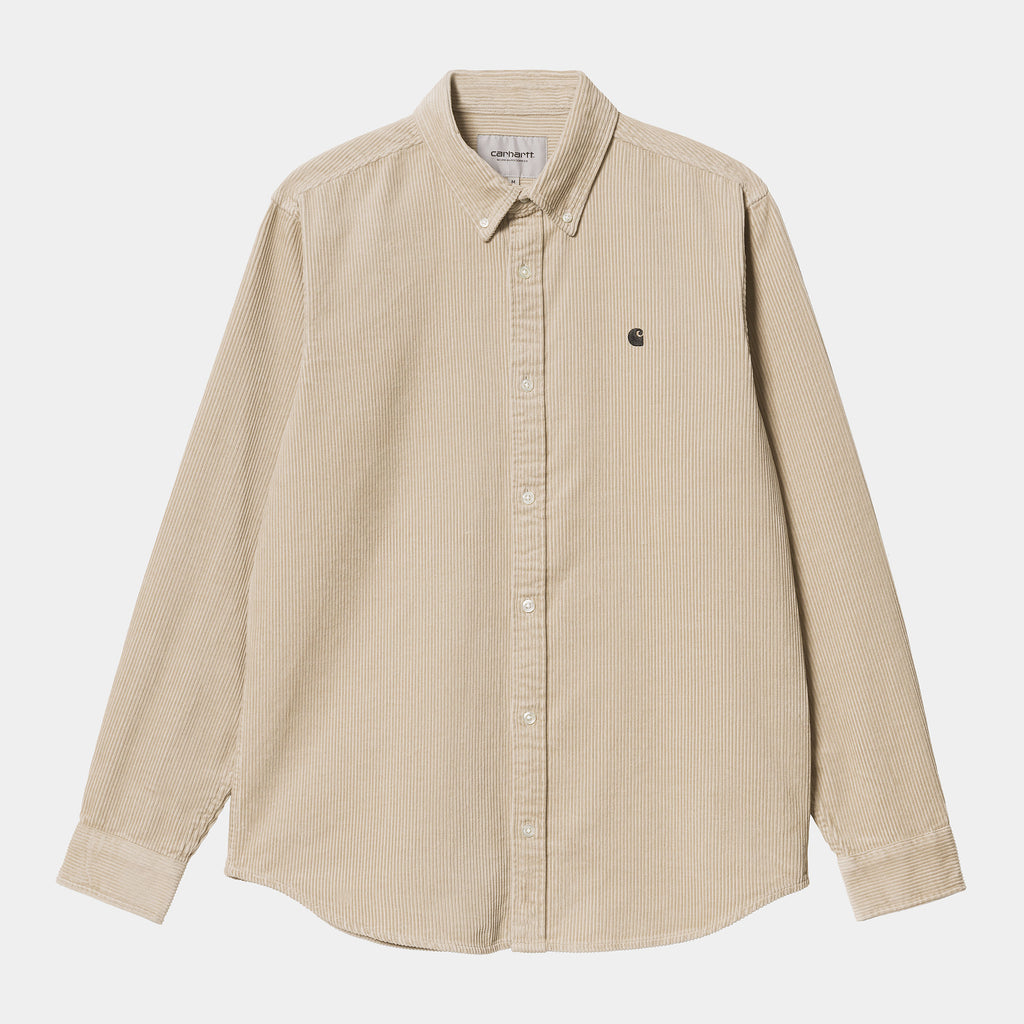 CARHARTT WIP L/S MADISON CORD SHIRT - WALL BLACK