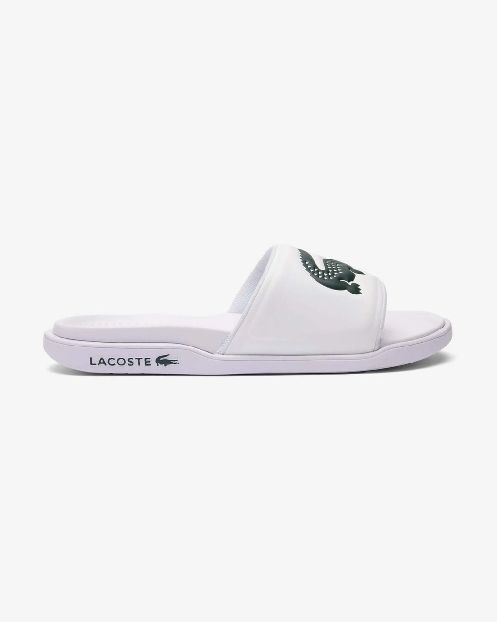LACOSTE SERVE CROCO DUALISTE SLIDE  - White Dark Green