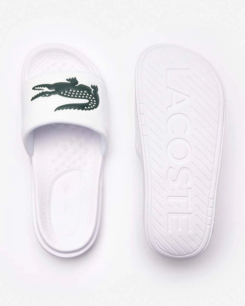LACOSTE SERVE CROCO DUALISTE SLIDE  - White Dark Green