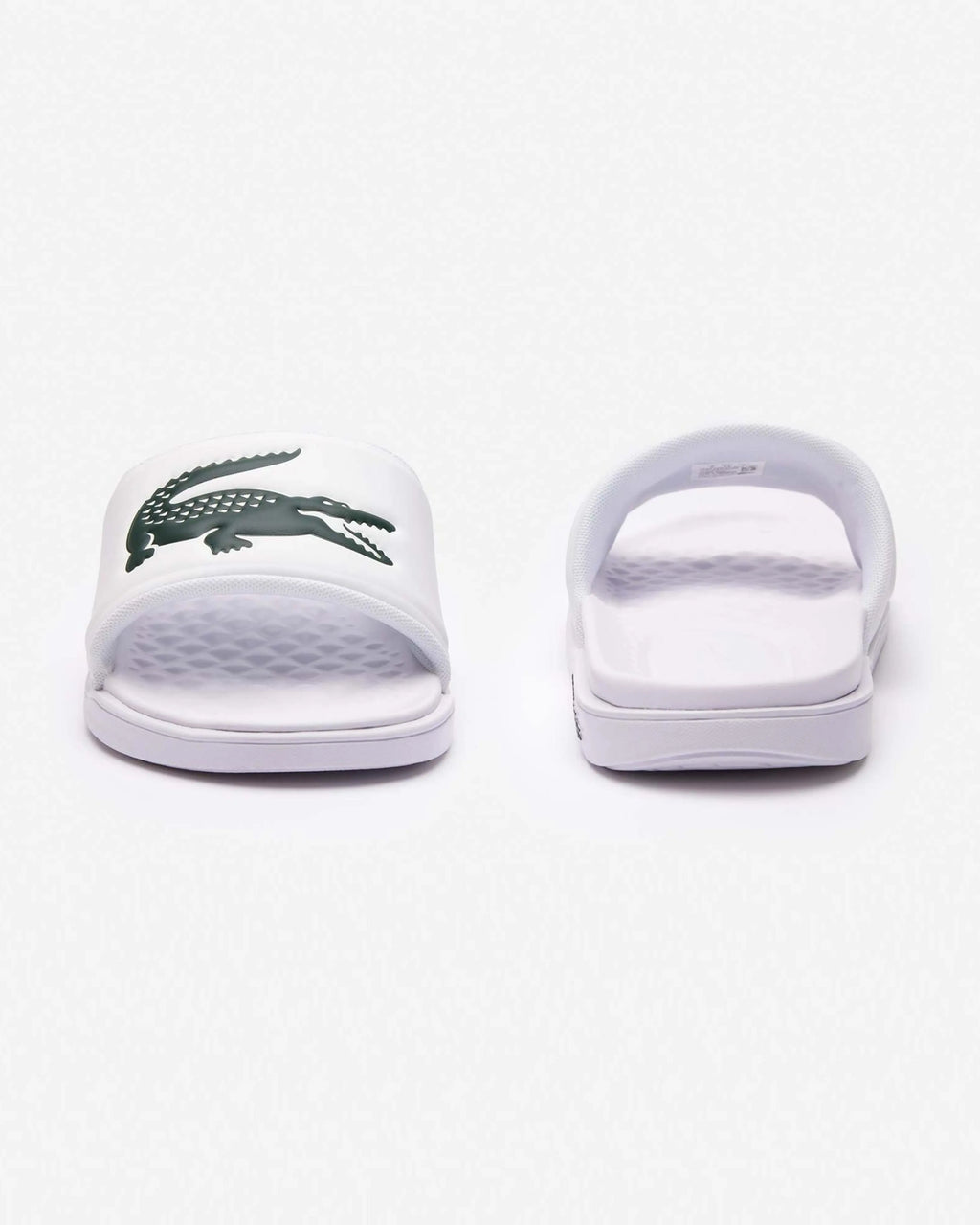 LACOSTE SERVE CROCO DUALISTE SLIDE  - White Dark Green