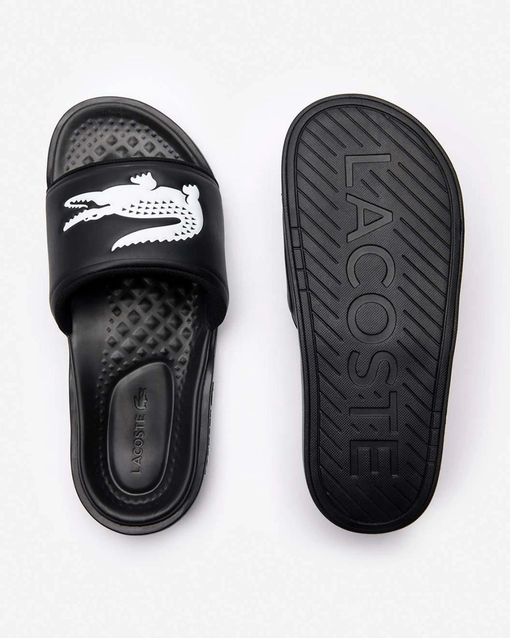 LACOSTE SERVE CROCO DUALISTE SLIDE - Blk White
