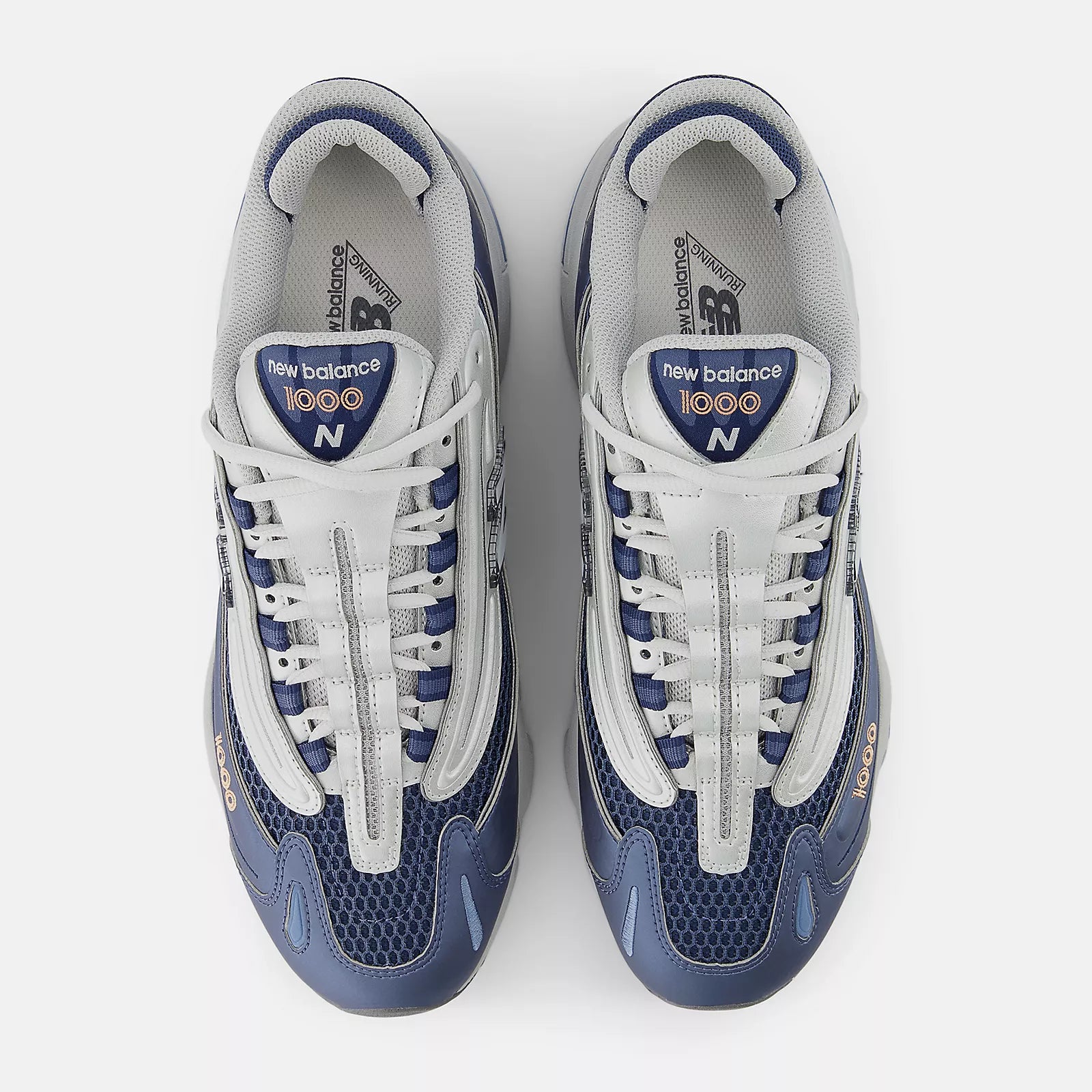 NEW BALANCE 1000P - Vintage Indigo con Light Silver Metallic y Peach Nectar