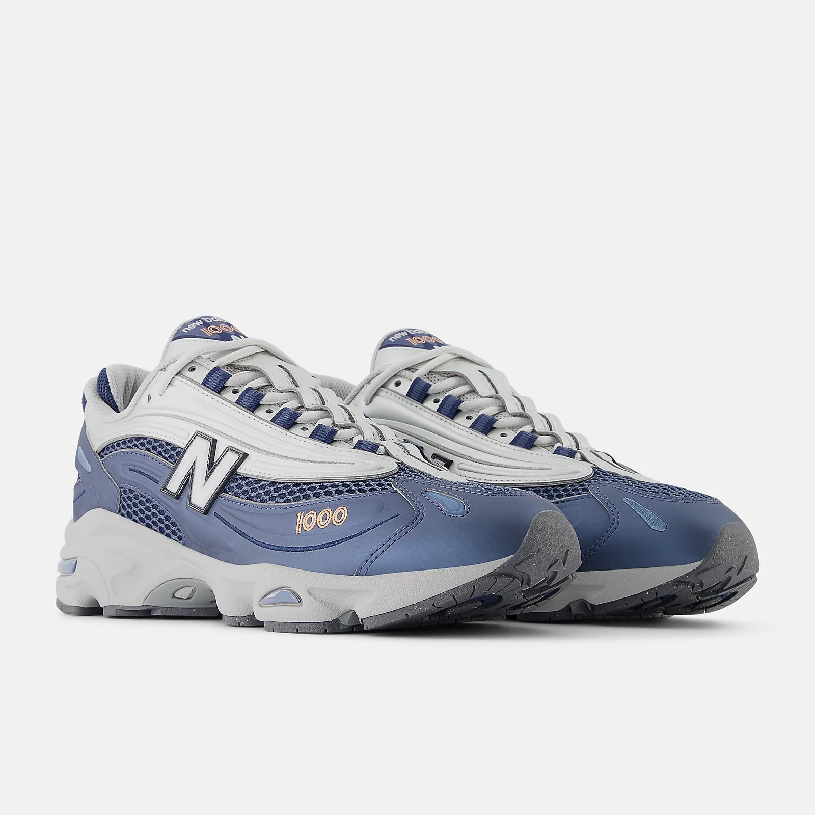 NEW BALANCE 1000P - Vintage Indigo con Light Silver Metallic y Peach Nectar