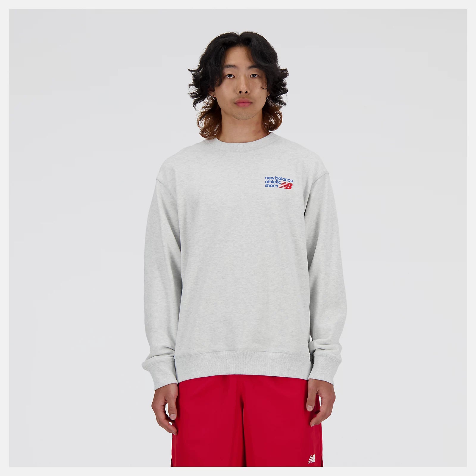 NEW BALANCE Athletics Premium Logo Crew - Ash grey