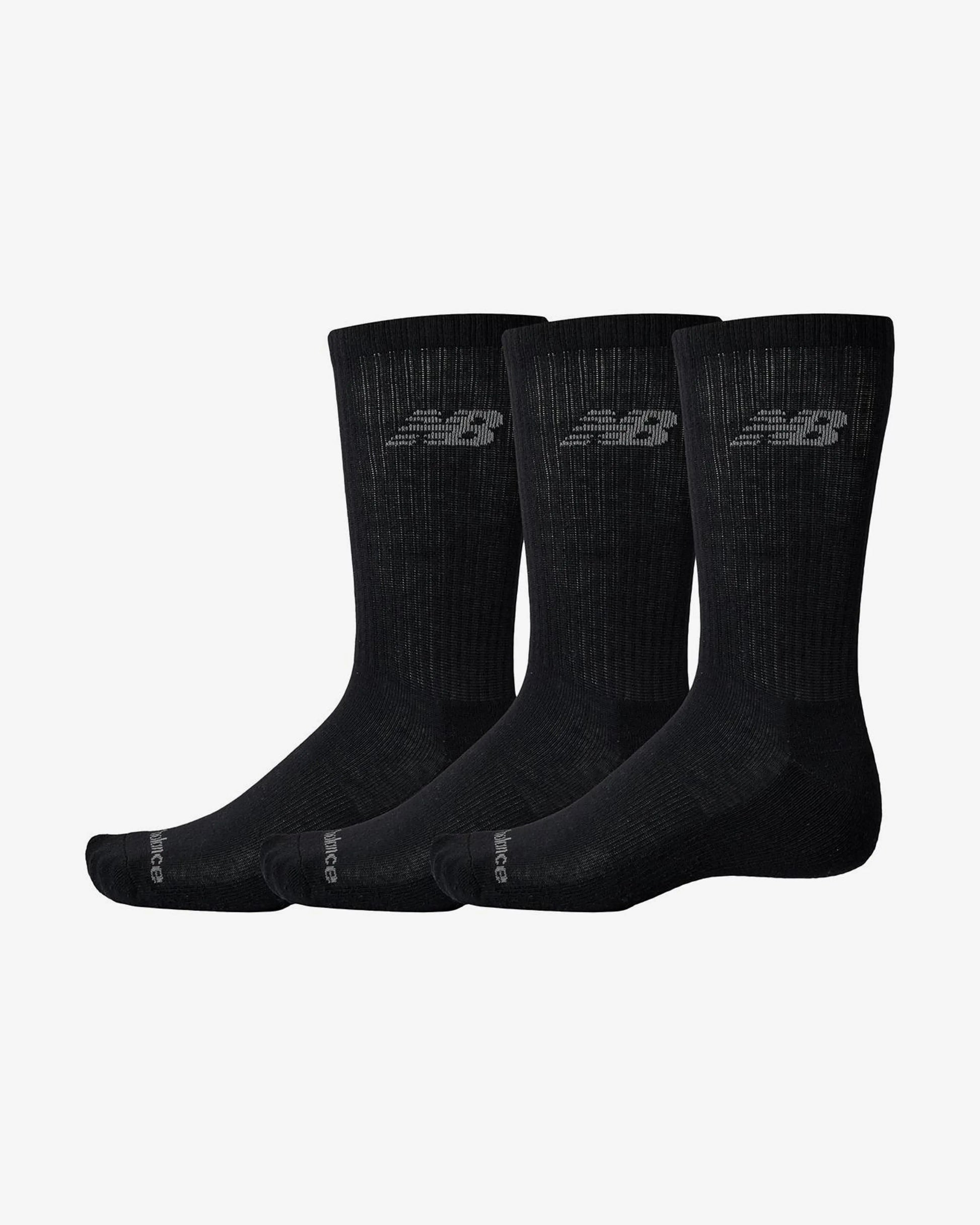 NEW BALANCE Cushioned Crew Socks 3-Pack - Black