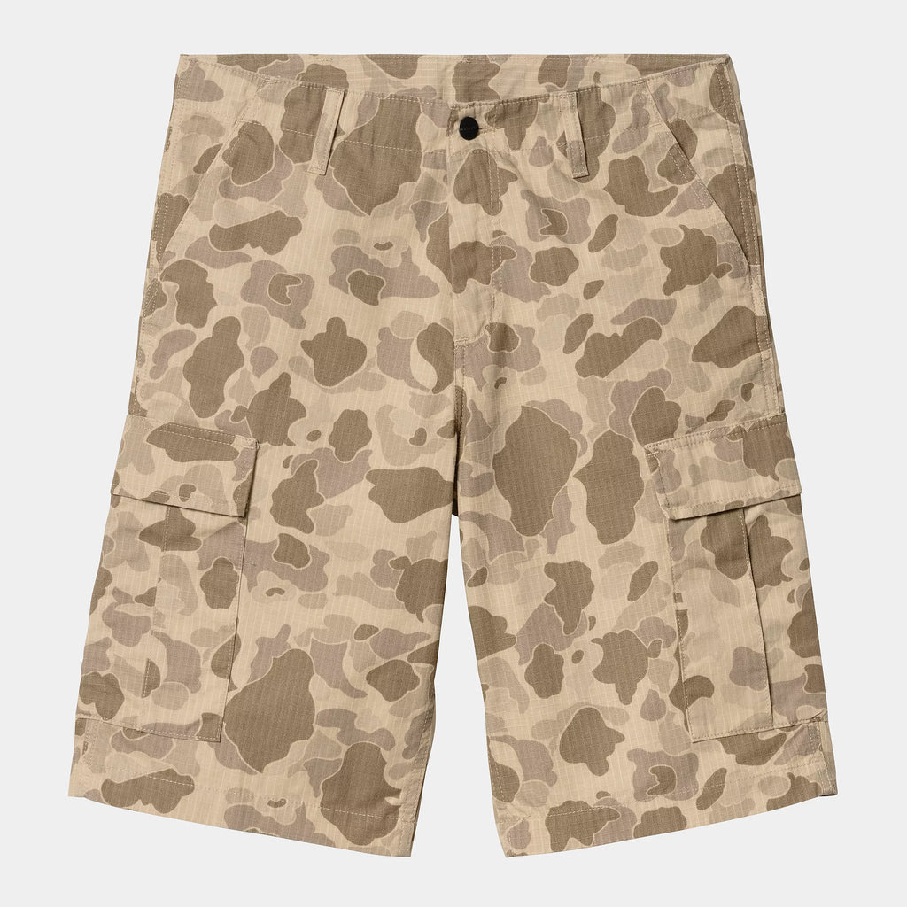 CARHARTT WIP Regular Cargo Short - Camo Duck Desert (rinsed)