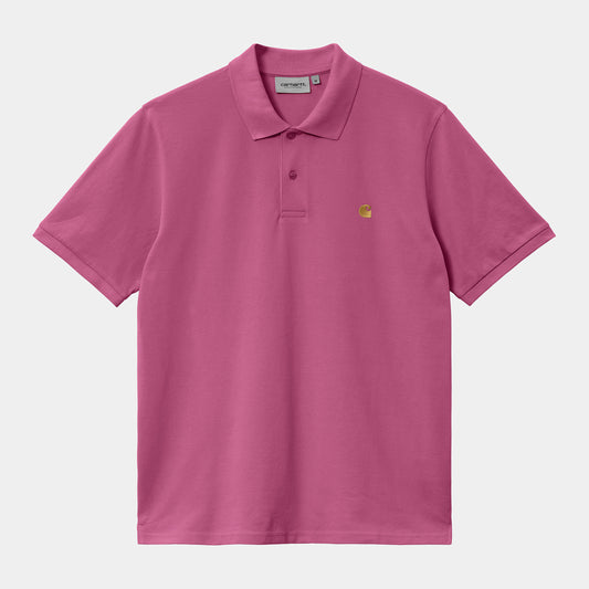 CARHARTT WIP S/S Chase Pique Polo - Magenta/Gold