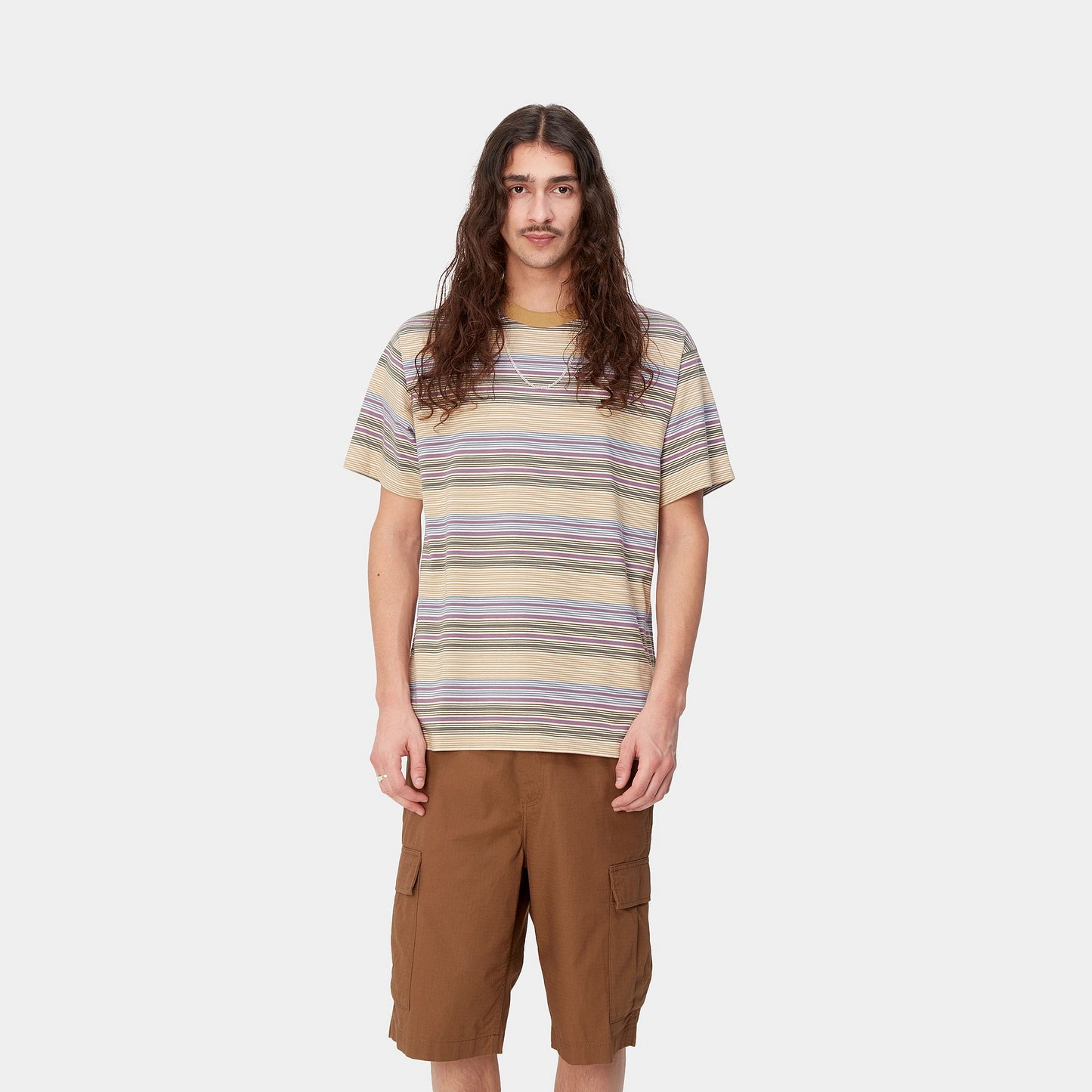 CARHARTT WIP S/S COBY T-Shirt - Colby Stripe Bourbon
