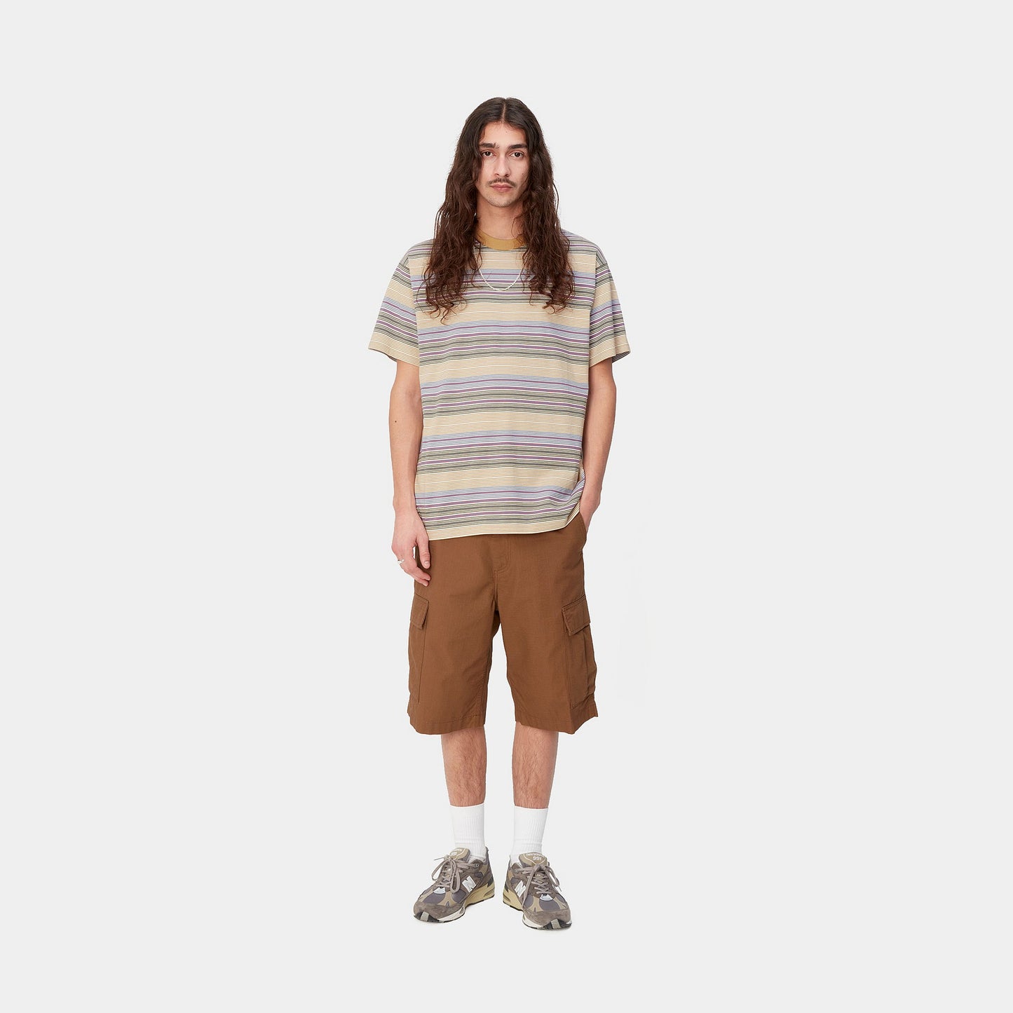 CARHARTT WIP S/S COBY T-Shirt - Colby Stripe Bourbon