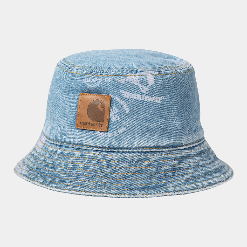 CARHARTT WIP Stamp Bucket Hat - Stamp Print Blue (Bleached)