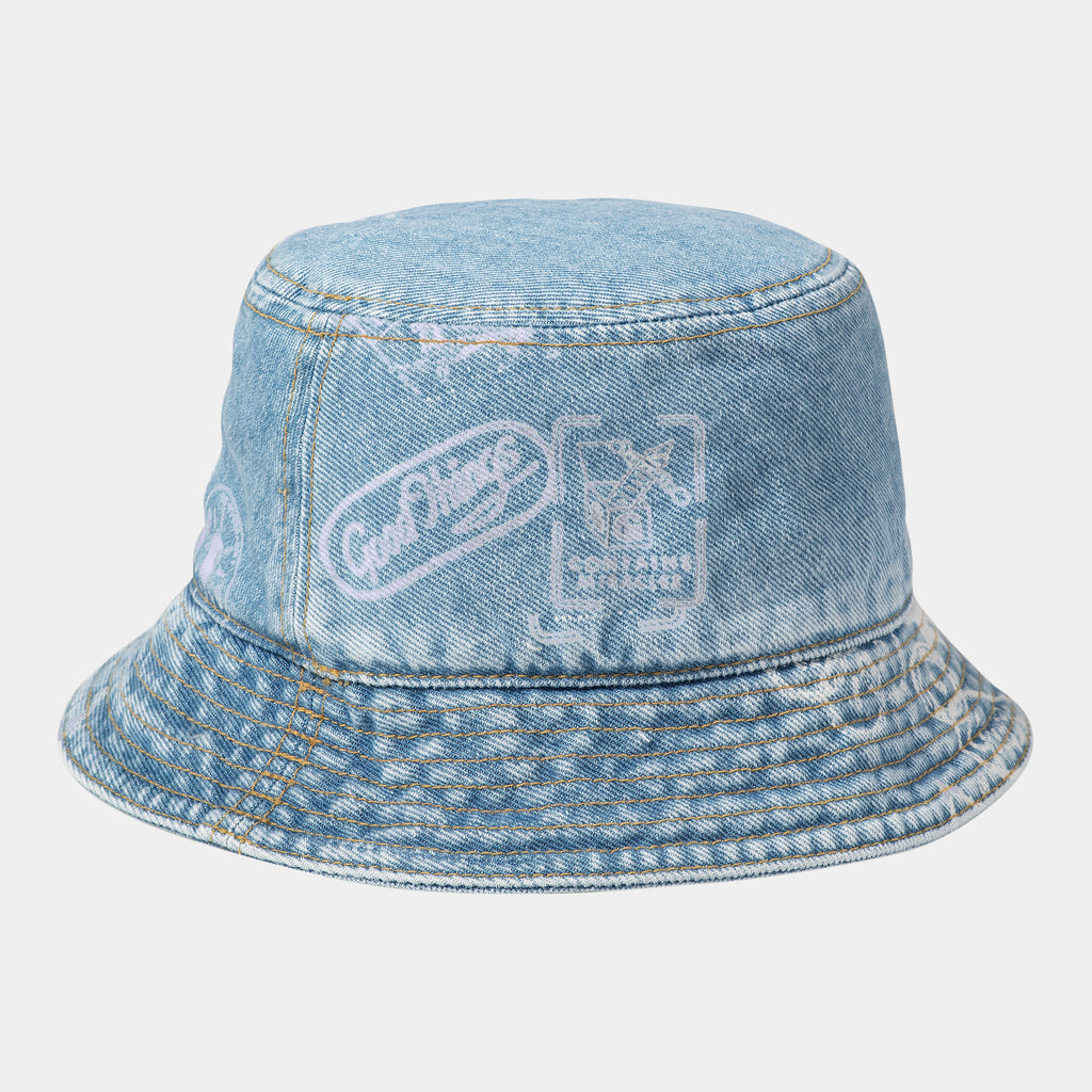 CARHARTT WIP Stamp Bucket Hat - Stamp Print Blue (Bleached)