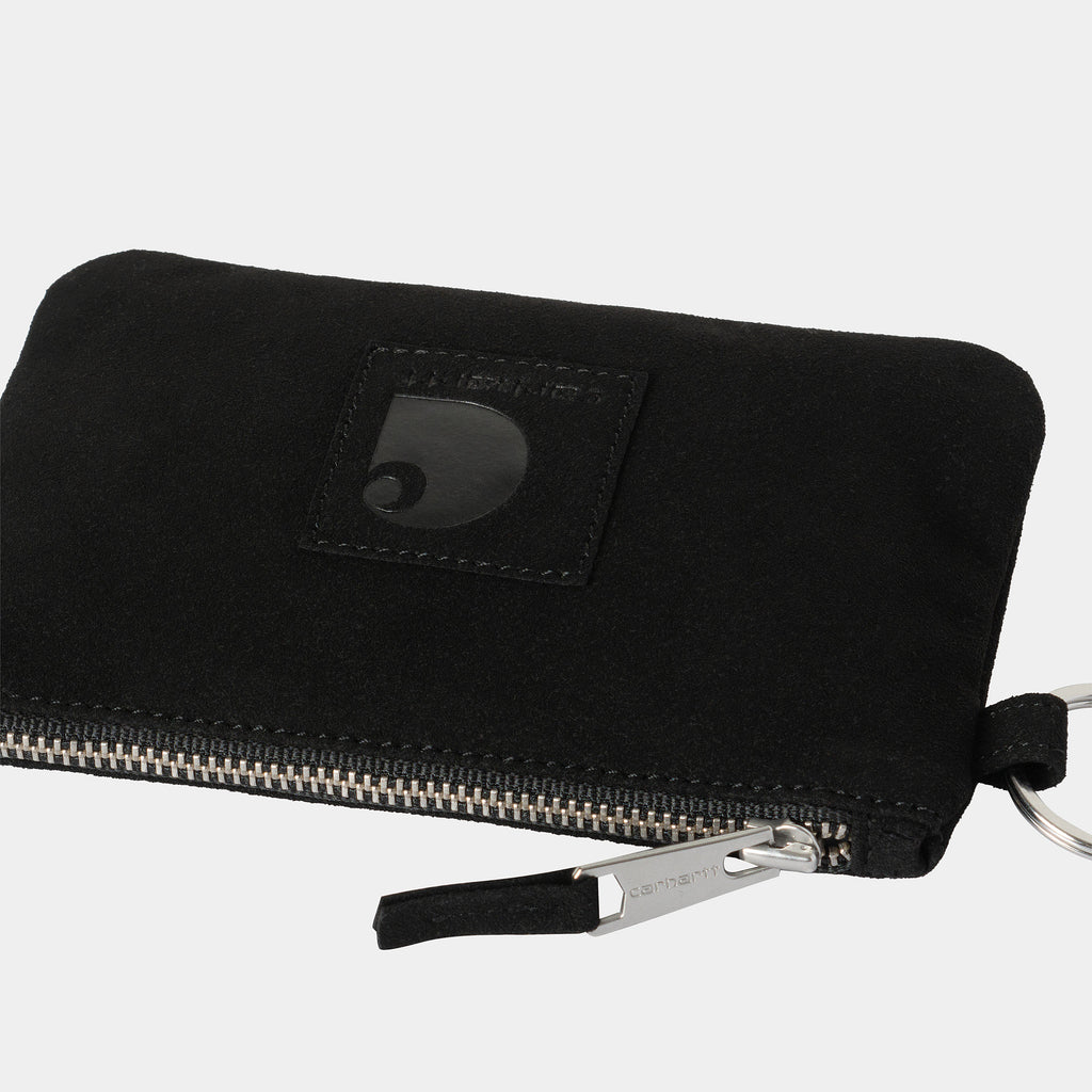 CARHARTT WIP Artificial Suede Zip Wallet - Black