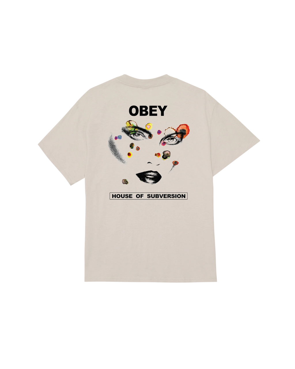 OBEY FACE OF SUBVERSION T-SHIRT - Silver Grey