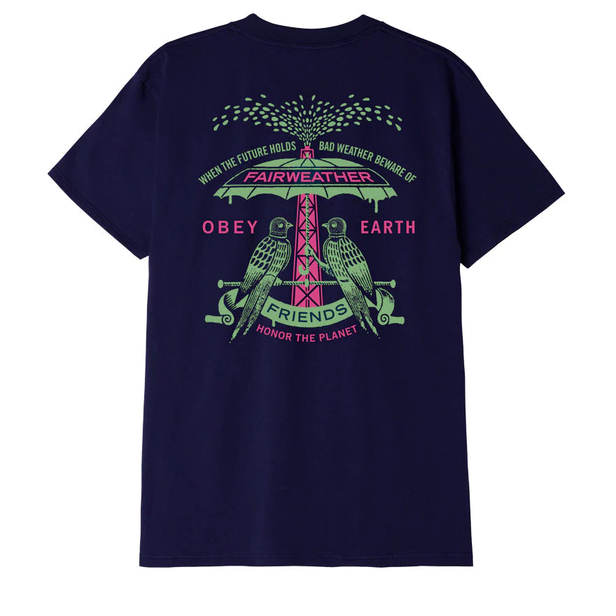 OBEY FAIRWEATHER FRIENDS SS TEE - NAVY