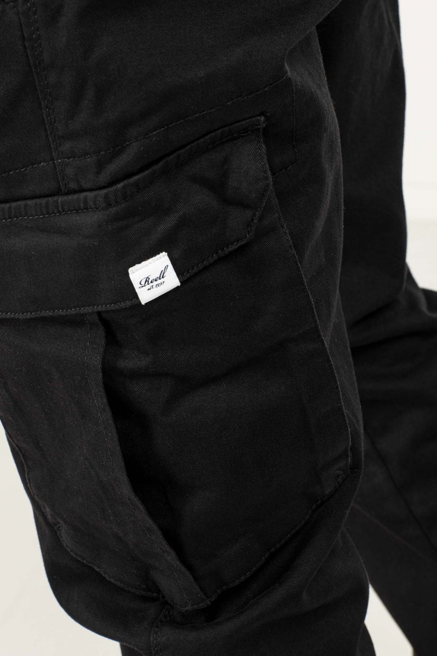 REELL REFLEX RIB CARGO PANT - BLACK freeshipping - FREESTYLE LLORET
