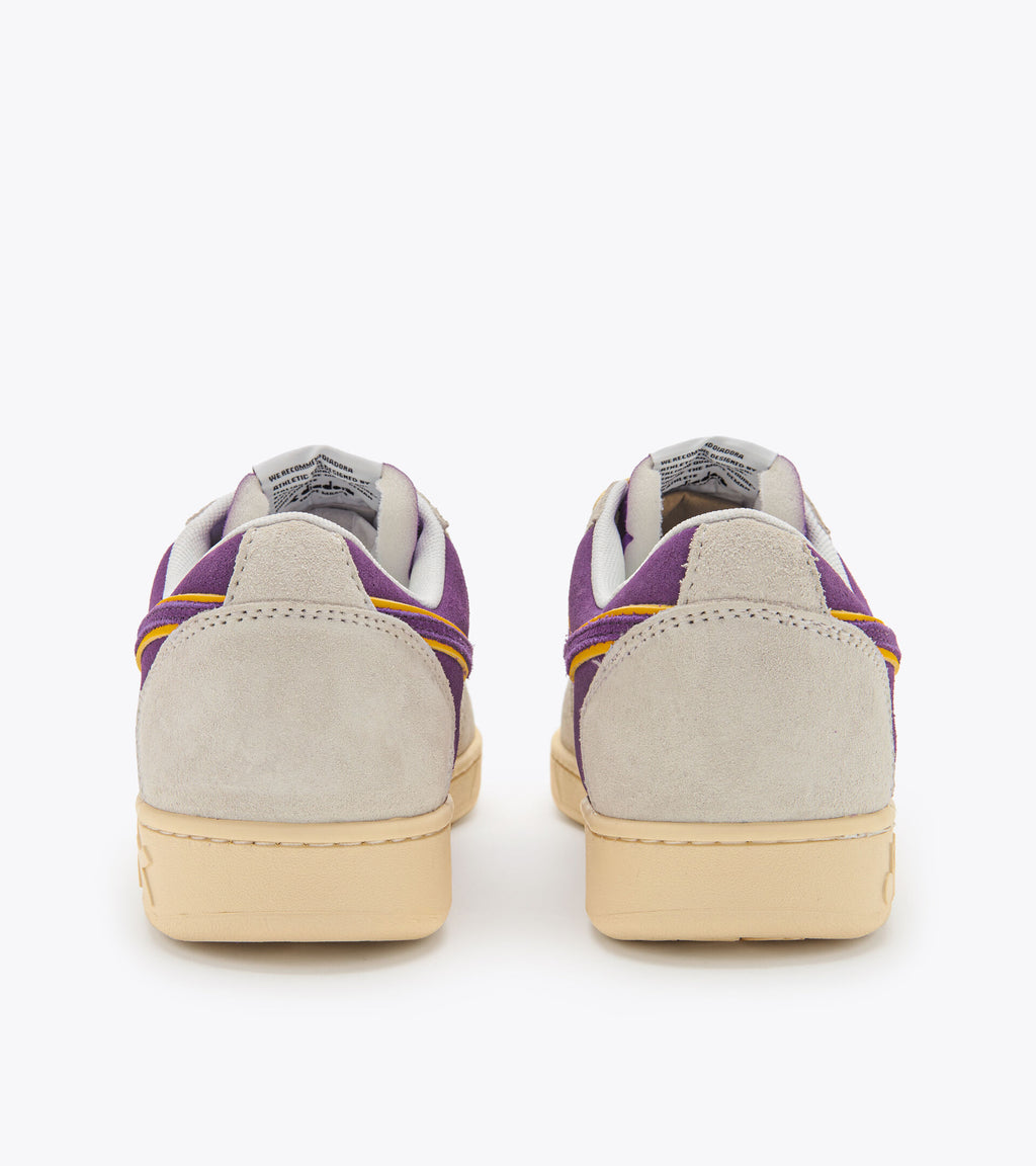 DIADORA MAGIC BASKET LOW SUEDE LEATHER - White Deep Lavander Viole