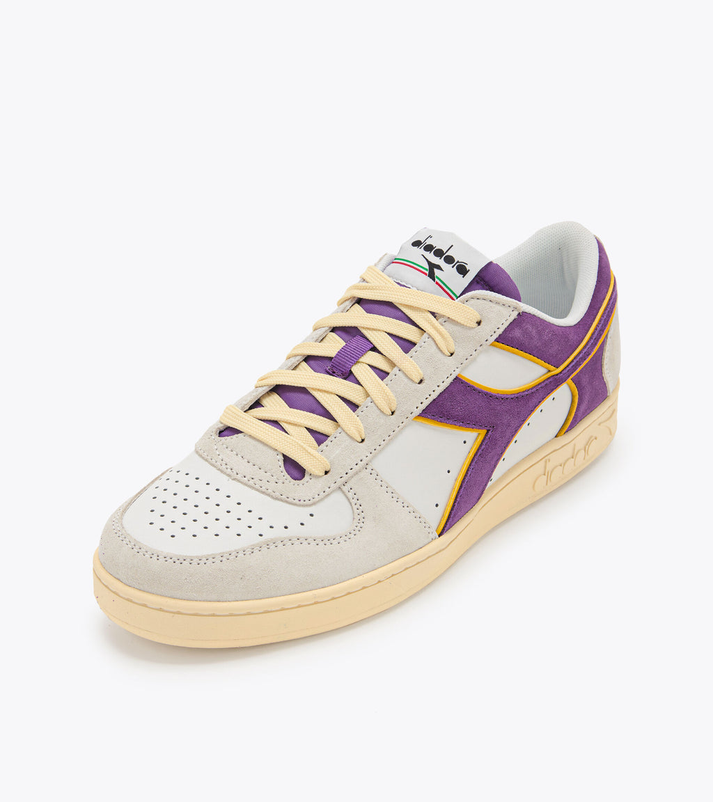 DIADORA MAGIC BASKET LOW SUEDE LEATHER - White Deep Lavander Viole