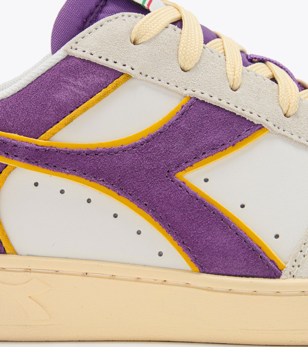 DIADORA MAGIC BASKET LOW SUEDE LEATHER - White Deep Lavander Viole