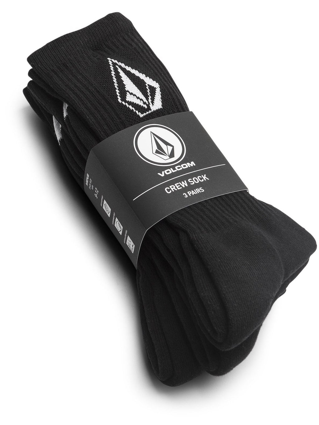 VOLCOM FULL STONE SOCKS 3-PACK - BLACK freeshipping - FREESTYLE LLORET