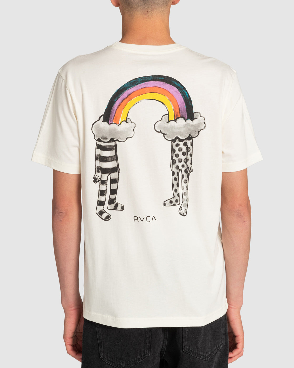 RVCA RAINBOW CONNECTION SS TEE - Antique White