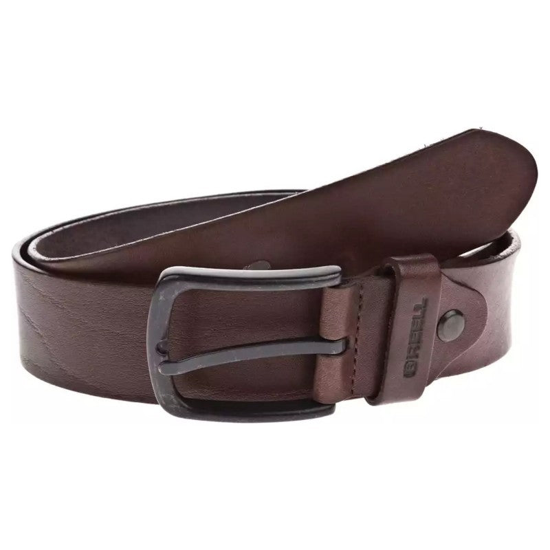 REELL ALL BLACK BUCKLE BELT - BROWN